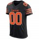 Women's Custom Black Orange-White Mesh Authentic Football Jersey