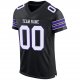 Men's Custom Black White-Purple Mesh Authentic Football Jersey