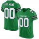 Kid's Custom Kelly Green White-Black Mesh Authentic Football Jersey