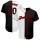 Preschool Custom White-Black Red Authentic Split Fashion Baseball Jersey