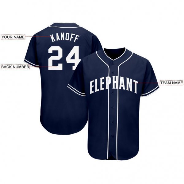 Men's Custom Navy White Baseball Jersey