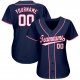 Youth Custom Navy White-Red Baseball Jersey