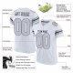 Men's Custom White Silver-Black Mesh Authentic Football Jersey