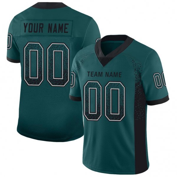 Women's Custom Midnight Green Black-White Mesh Drift Fashion Football Jersey