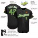 Men's Custom Black Neon Green-White Authentic Baseball Jersey