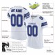 Kid's Custom White Royal-Black Mesh Authentic Football Jersey