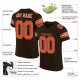 Women's Custom Brown Orange-White Mesh Authentic Football Jersey