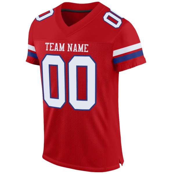 Preschool Custom Red White-Royal Mesh Authentic Football Jersey