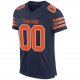 Women's Custom Navy Orange-White Mesh Authentic Football Jersey