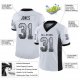 Men's Custom White Black-Silver Mesh Drift Fashion Football Jersey