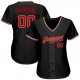 Men's Custom Black Red-Gray Authentic Baseball Jersey