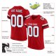 Kid's Custom Red White-Black Mesh Authentic Football Jersey