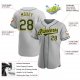 Men's Custom Gray Green-Gold Authentic Baseball Jersey