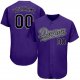 Preschool Custom Purple Black-Gray Authentic Baseball Jersey