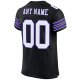 Men's Custom Black White-Purple Mesh Authentic Football Jersey