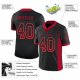 Women's Custom Black Red-Old Gold Mesh Drift Fashion Football Jersey