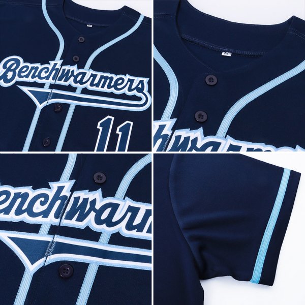 Kid's Custom Navy Navy-Powder Blue Authentic Baseball Jersey