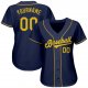 Kid's Custom Navy Gold Authentic Baseball Jersey