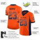 Women's Custom Orange Navy-White Mesh Drift Fashion Football Jersey