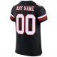 Men's Custom Black White-Red Mesh Authentic Football Jersey