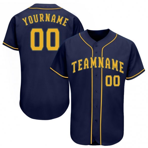 Youth Custom Navy Gold Baseball Jersey