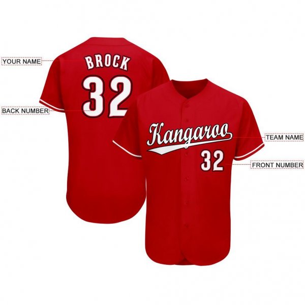 Women's Custom Red White-Black Baseball Jersey