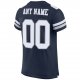 Women's Custom Navy White-Light Gray Mesh Authentic Football Jersey