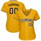 Women's Custom Gold Black-White Baseball Jersey