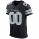 Women's Custom Black Silver-White Mesh Authentic Football Jersey