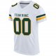 Men's Custom White Green-Gold Mesh Authentic Football Jersey