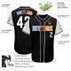 Preschool Custom Black White-Gold Authentic Baseball Jersey