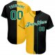 Women's Custom Black Kelly Green-Gold Authentic Split Fashion Baseball Jersey