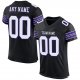 Men's Custom Black White-Purple Mesh Authentic Football Jersey