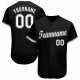 Men's Custom Black White-Gray Baseball Jersey