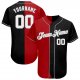 Women's Custom Black White-Red Gray Authentic Split Fashion Baseball Jersey