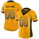 Youth Custom Gold Black-White Mesh Drift Fashion Football Jersey