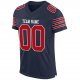 Women's Custom Navy Red-White Mesh Authentic Football Jersey