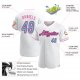 Preschool Custom White Light Blue-Pink Authentic Baseball Jersey