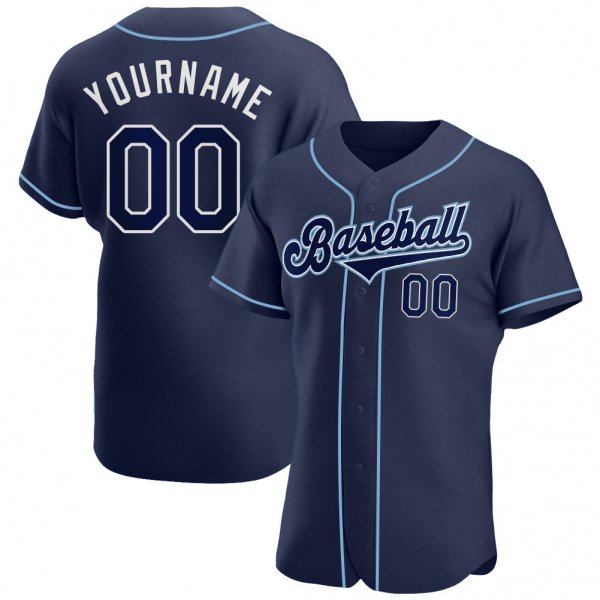 Kid's Custom Navy Navy-Powder Blue Authentic Baseball Jersey