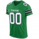 Kid's Custom Kelly Green White-Black Mesh Authentic Football Jersey