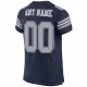 Kid's Custom Navy Gray-White Mesh Authentic Football Jersey