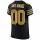 Men's Custom Black Old Gold-White Mesh Authentic Football Jersey