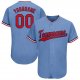 Women's Custom Light Blue Red-Navy Baseball Jersey