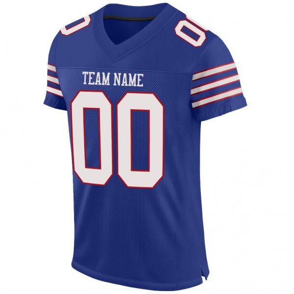 Women's Custom Royal White-Red Mesh Authentic Football Jersey