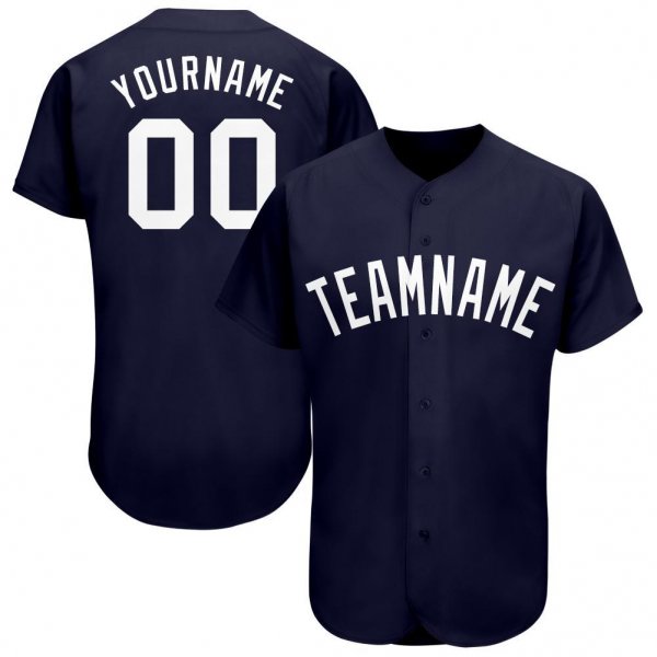 Men's Custom Navy White Baseball Jersey