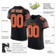 Women's Custom Black Orange-White Mesh Authentic Football Jersey