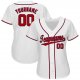 Youth Custom White Red-Navy Baseball Jersey