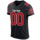 Women's Custom Black Red-White Mesh Authentic Football Jersey