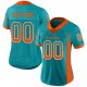 Men's Custom Aqua Orange-White Mesh Drift Fashion Football Jersey