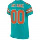 Preschool Custom Aqua Orange-White Mesh Authentic Football Jersey